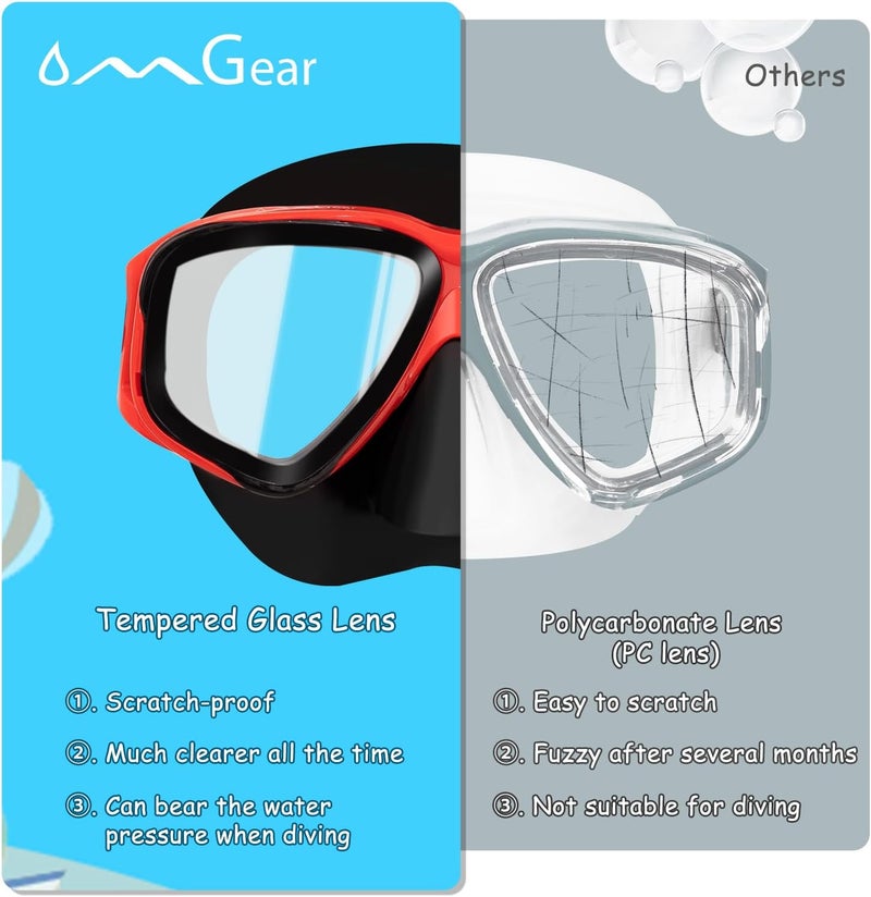 OMGear Goggles Kids Swimming Silicone Swim Mask Snorkeling Gear for Kids Tempered Glass Snorkel Goggles with Nose Cover Scuba Diving Goggles with Cute Neoprene Mask Strap Cover - Image 5